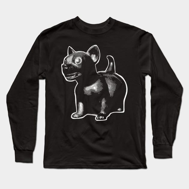 Minimal Ancient Xoloitzcuintli Xolo Tribal puppy colarless Long Sleeve T-Shirt by pelagio